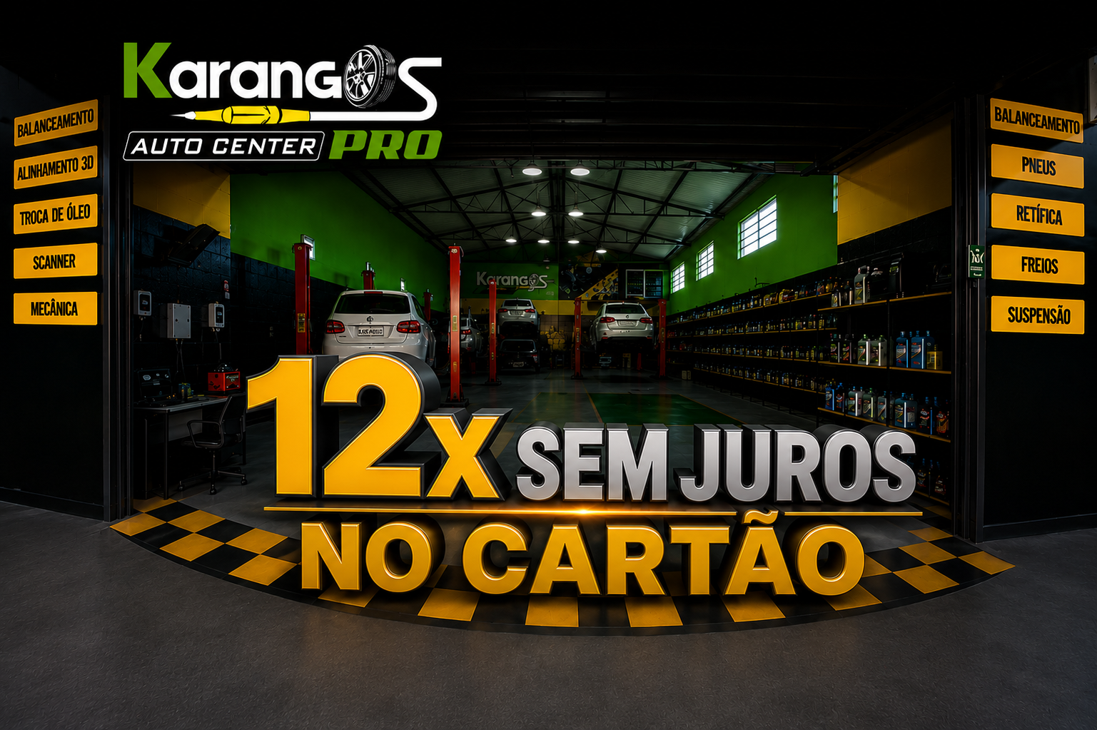 Fachada da Karangos Pro Auto Center em Jaboticabal — R. Carlos Buck, 661, Santa Tereza