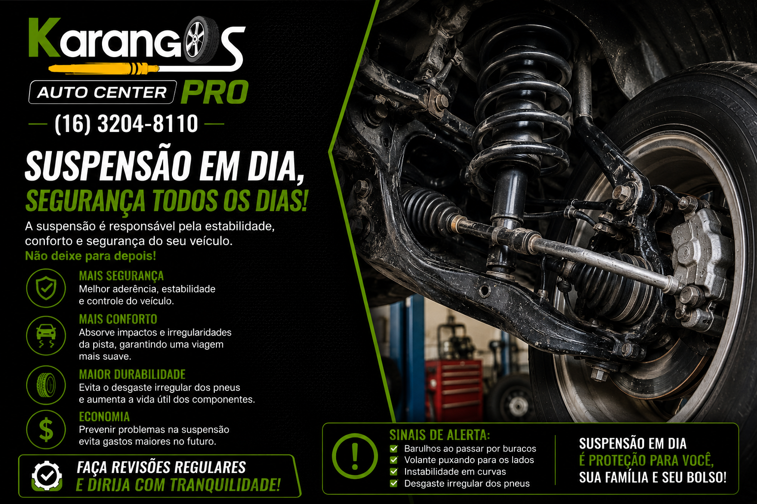 Suspensão em dia com segurança e conforto em cada trajeto — Karangos Pro Jaboticabal
